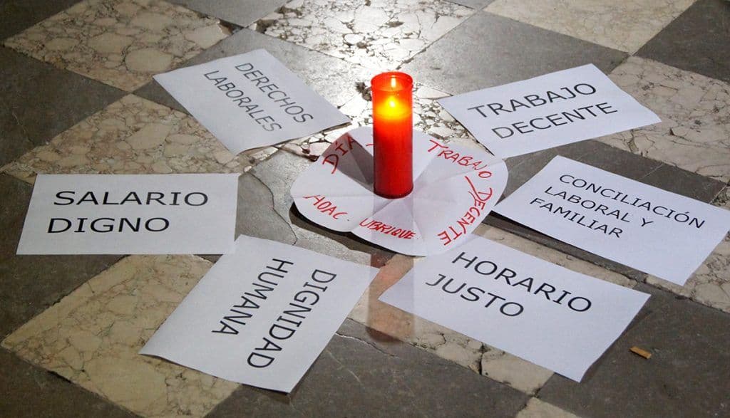 El trabajo decente es una cuestión fundamental para el ser humano. Foto. HOAC Ubrique