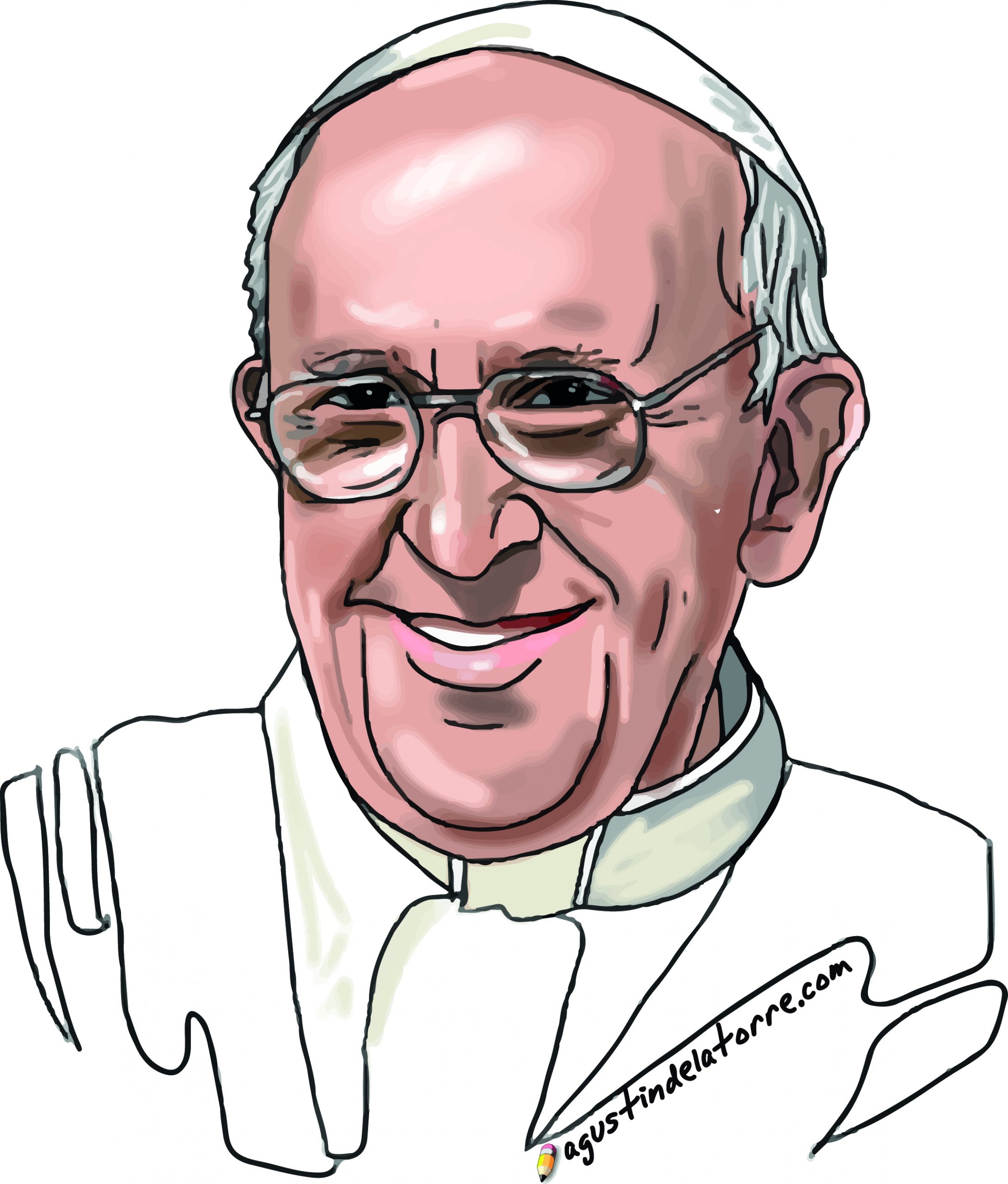 Retrato del papa Francisco realizado por Agustn de la Torre